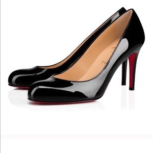 Black Louboutin simple pumps 100mm, like new